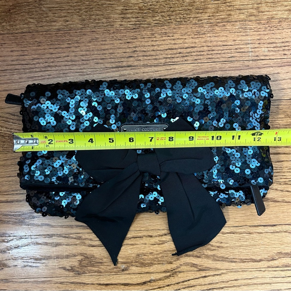 *SOLD*Juicy Couture | Sequined Faux Velvet Convertible Bowed Clutch - Picture 12 of 15